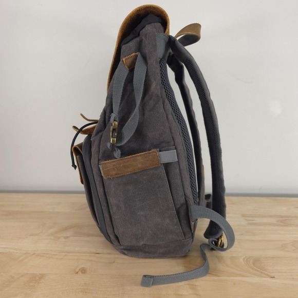 aston leather small leather backpack Chocolate Brown Clinton Zippered Size:8' Nest business backpack men cell phone and receipts March Brown Fly -
